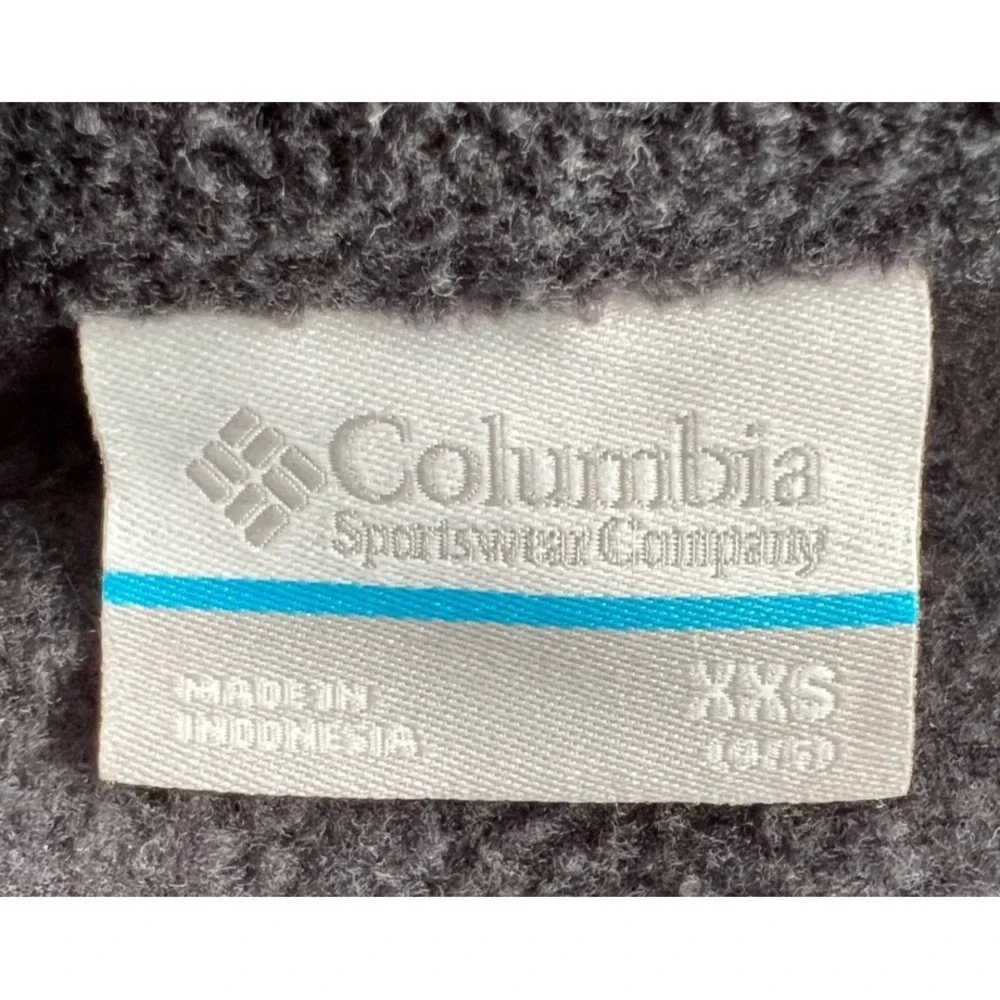 Columbia Jacket XXS 4/5 Boys Fleece  Black Blue Full Zip Soft Warm Youth